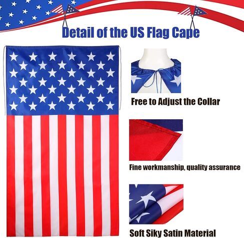 American Flag Costume Cape and Masks, American Flag Cape for Adult Men Women-USA Patriotic Cape Celebratio for 4th of July Blue-White in Saudi Arabia
