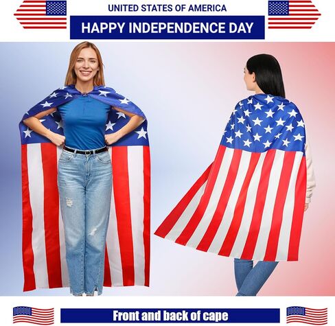 American Flag Costume Cape and Masks, American Flag Cape for Adult Men Women-USA Patriotic Cape Celebratio for 4th of July Blue-White in Saudi Arabia
