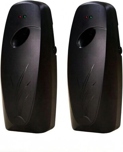 Automatic Air Freshener Spray Dispenser 2-Pack, Wall Mount or Tabletop for Home & Commercial Use, Adjustable Timer for Bathroom, Office, Restroom, Eliminates Odors with Glade Compatible Refill (black) in Saudi Arabia