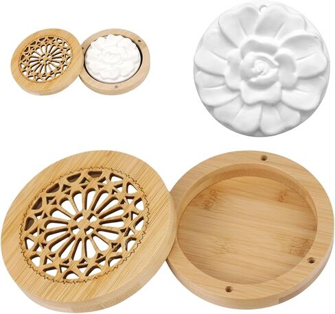 1set 3.5in Aromatic Bamboo Carving Box Set for Home Scenting,Passive Essential Oil Diffuser, Passive Diffuser with Natural Scent Dispersion, Moso Bamboo Construction for Long-Lasting Use in Saudi Arabia