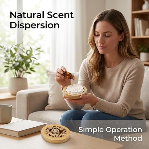 1set 3.5in Aromatic Bamboo Carving Box Set for Home Scenting,Passive Essential Oil Diffuser, Passive Diffuser with Natural Scent Dispersion, Moso Bamboo Construction for Long-Lasting Use in Saudi Arabia