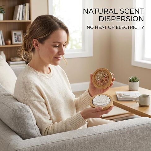 1set 3.5in Aromatic Bamboo Carving Box Set for Home Scenting,Passive Essential Oil Diffuser, Passive Diffuser with Natural Scent Dispersion, Moso Bamboo Construction for Long-Lasting Use in Saudi Arabia