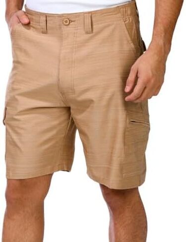 Reel Legends Mens Mackerel Quick Dry Cargo Shorts Taupe in Saudi Arabia