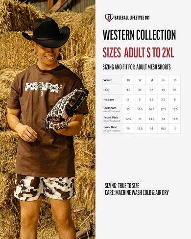Baseball Lifestyle 101 Men's Cowhide Curveball Mesh Shorts with Side Pockets and Elastic Waist, 5 in Inseam S-2XL Sizes in Saudi Arabia