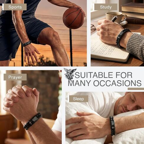 Men's Cross Bracelet, Bible Verse Bracelet, a Christian Gift Suitable for Men, Dad and Pastors, Novel Easter Basket Stuffers in Saudi Arabia