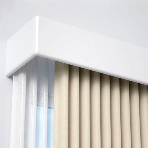 Adjustable Double Track Silent Curtain Rail System 240cm/7.8ft for Ceiling/Wall, Integrated Valance Rod, Smooth Sliding, Space-Saving, Perfect for Home Decor in Kuwait