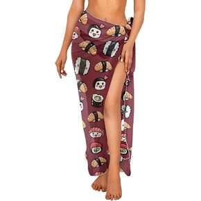 Pickles Lemon Print Women's Sarong Wraps Coverups Beach Bikini Wrap Dress Skirt Sheer Chiffon Scarf in Saudi Arabia