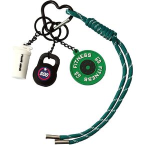 FunBoat Gym Keychain Gift Set with Rope Bag Charm - Mini Dumbbell, Kettlebell & Weight Plate Fitness Gift for Gym Lovers in Saudi Arabia