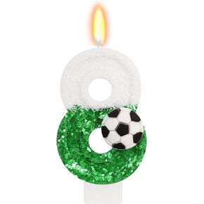 Soccer Birthday Candles - Number 8 Candle for Soccer Cake Decorations, Sports Birthday Party Decorations for Boys Girls in Saudi Arabia