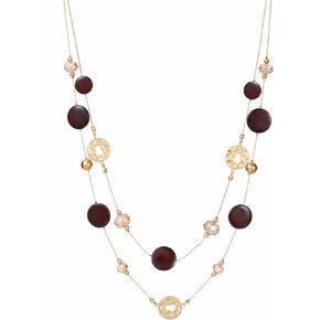 Long Necklaces for Women Fashion Shell Beaded Double Layered Sweater Chain in Saudi Arabia