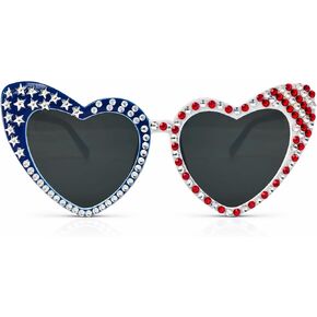 Rhinestone 4th of July Sunglasses, Red White and Blue Patriotic glasses, Independence Day Party Accessories in Saudi Arabia