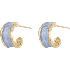 Women C-shaped Earrings Light Luxury Enamel Personalized Earrings Women's Fashion Jewelry, Suitable for Various Festival Gifts in Saudi Arabia
