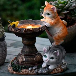 Cat Garden Figurines Outdoor Decor Solar Statue with LED Lights for Patio Lawn Yard Art Decoration Housewarming Garden Gift in Saudi Arabia