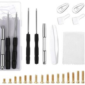 Eyeglass Repair Tool Kit with Screws, Eye Glass Repair Kit with Gold Eyeglass Screws, Nose Pads, Small Screwdriver, Tweezers, Glasses Fixing Kits for Glasses Sunglasses Watch Clock Repairs in Saudi Arabia