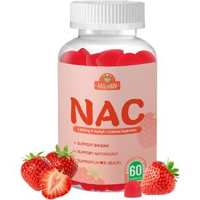 NAC Gummies 1200mg for Adults,Support Immune Support Liver & Lung Health,Sugar-Free, Strawberry Flavor, 60 Counts in Saudi Arabia