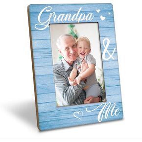 Grandpa & Me Photo Frame, Holds 4 x 6 Inch Photo, Farmhouse Style, Rustic Wooden Picture Frame Gift for Birthday, Christmas, Father's Day in Saudi Arabia