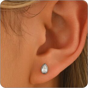 Dangle Earrings for Women 18K Gold Plated Cubic Zirconia Long Drop Earrings Dainty Baguette Pear Star CZ Stud Earring Trendy Diamond Teardrop Earring in Saudi Arabia