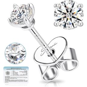 SHOWNII Diamond Earrings Certified LAB GROWN Diamond Stud Earrings for Women 0.25 Carat 14K Gold Plated 925 Sterling Silver 4-Prong Push Back Round Cut (G-H Color, SI1-VS2 Clarity) in Saudi Arabia