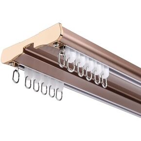 Aluminum Curtain Track System 60680 cm Double Rail, Easy Install Predrilled Drapery Rod, 5.4m (17.4ft) Blue - Ideal for Home & Office Window Treatments in Kuwait