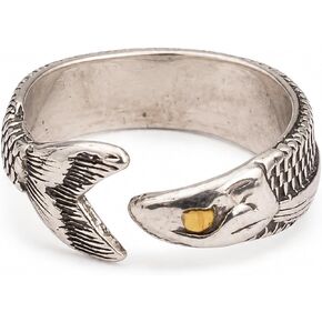 ASIJUNTYECHO Fish Ring, Spoon Ring, Vintage Silver Open Fish Spoon Ring for Women, Unique Ocean Animal Adjustable Ring for Daily Party Vacation Wear in Saudi Arabia