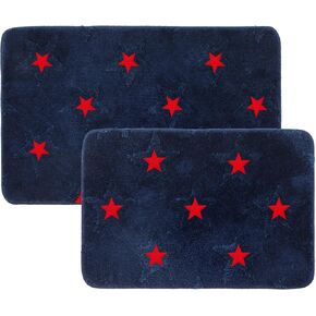Drydiet 2 Pcs Independence Day Door Mat 3D Textured Independence Day Pattern Carpet Set Soft Fluffy 2 Sizes Non Slip Patriotic Bathroom Rugs Washable Mat for Bathroom Bedroom Home Decoration in Kuwait