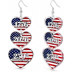 4th of July Earrings for Women, Patriotic Independence Day Earring, 250th Anniversary USA Acrylic Earrings Accessories in Saudi Arabia