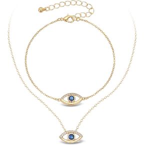 SEADAY 14K Gold Plated Layered Gold Necklace for Women, Hypoallergenic Tarnish-resistant & Adjustable Pendant Necklace 3 Piece Fashion Jewelry Gifts in Saudi Arabia