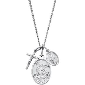 CRAFTD - Jesus & Mary Pendant Necklace - A Symbol of Faith - 20.5" (2mm) Cuban Link Chain - Mens Jewlery - Hypoallergenic - Waterproof, Heat & Sweat Resistant in Saudi Arabia
