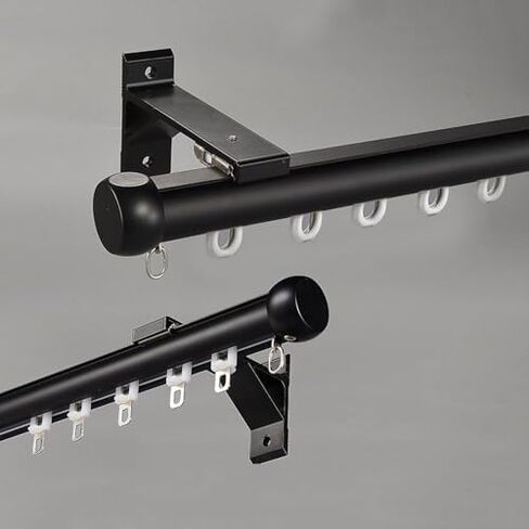 Champagne Wall-Mounted Roman Rod - Silent Sliding Curtain Track System with Durable Aluminum Brackets for Living Room & Bedroom Room Dividers (1.4/3FT) - Elegant Home Décor Solution in Kuwait