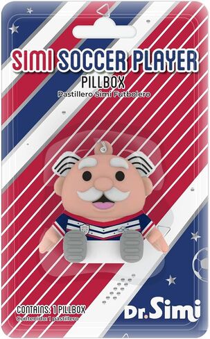 Dr. Simi Soccer Player Pill Organizer Keychain – Red, White & Blue Soccer Fan Collectible | Compact Travel Organizer in Saudi Arabia