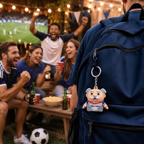 Dr. Simi Soccer Player Pill Organizer Keychain – Red, White & Blue Soccer Fan Collectible | Compact Travel Organizer in Saudi Arabia