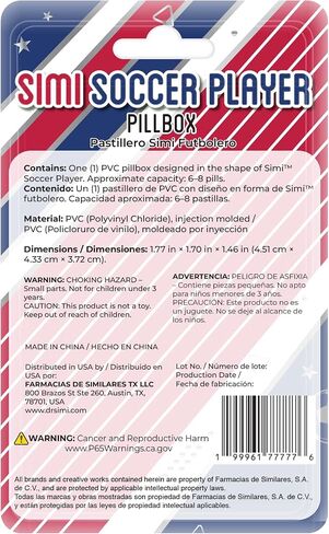 Dr. Simi Soccer Player Pill Organizer Keychain – Red, White & Blue Soccer Fan Collectible | Compact Travel Organizer in Saudi Arabia