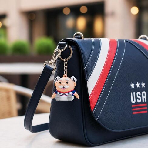 Dr. Simi Soccer Player Pill Organizer Keychain – Red, White & Blue Soccer Fan Collectible | Compact Travel Organizer in Saudi Arabia