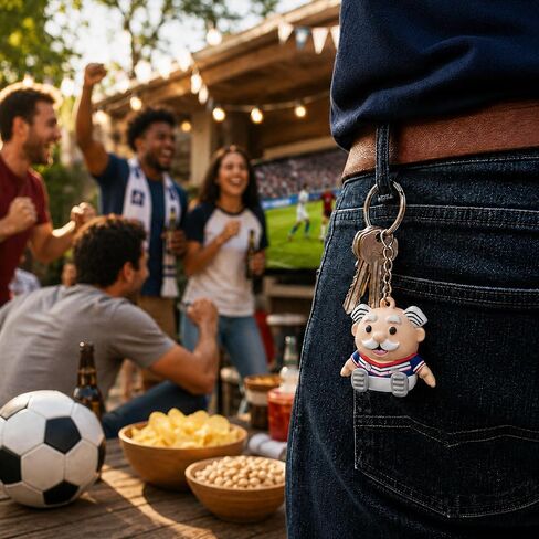 Dr. Simi Soccer Player Pill Organizer Keychain – Red, White & Blue Soccer Fan Collectible | Compact Travel Organizer in Saudi Arabia