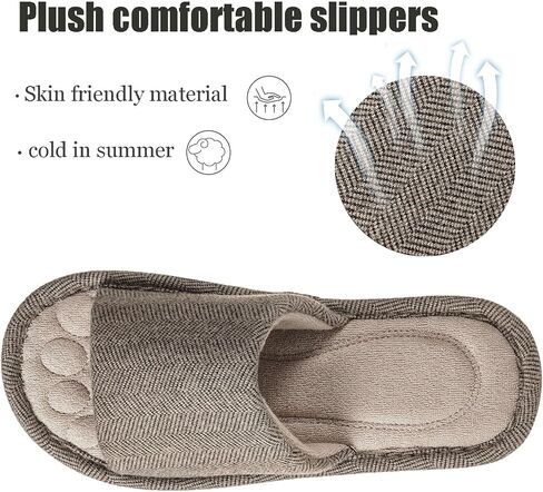 Dokela Womens Open Toe House Slippers Breathable Slip-on Indoor Slippers with Memory Foam Soft Machine Washable Bedroom Home Shoes in Saudi Arabia