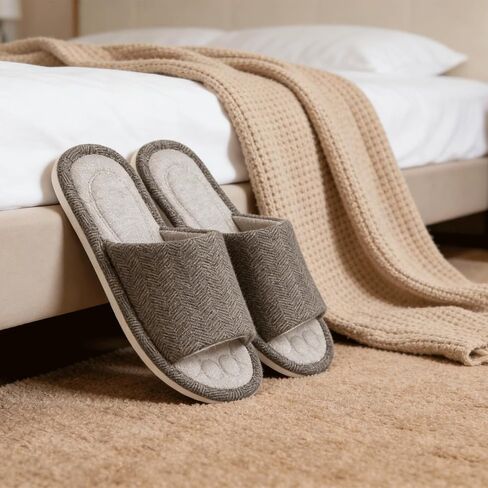 Dokela Womens Open Toe House Slippers Breathable Slip-on Indoor Slippers with Memory Foam Soft Machine Washable Bedroom Home Shoes in Saudi Arabia