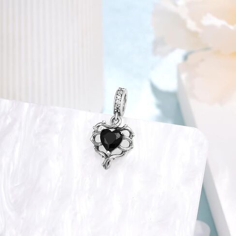 Black Heart Gothic Charms 925 Sterling Silver Goth Charms for Bracelets Gothic Jewelry Gifts for Women in Kuwait