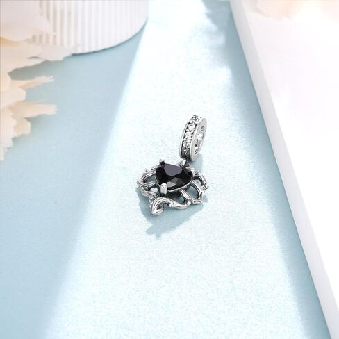 Black Heart Gothic Charms 925 Sterling Silver Goth Charms for Bracelets Gothic Jewelry Gifts for Women in Kuwait