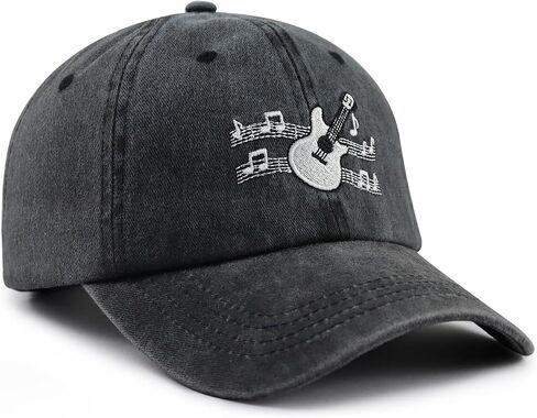 Guitar Hat for Men Women, Funny Adjustable Cottom Embroidered Guitar Music Lover Baseball Cap in Saudi Arabia