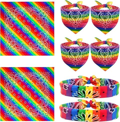 Rainbow Pride Bandana LGBTQ Bandanas Gay Pride Headband Hippie Square Scarf for Pride Events and Daily wear in Saudi Arabia