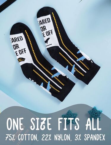 InnoBeta Pilot Gifts for Men, Cool Aviation Gifts for Aviators, Pilots, Aviation Lovers, Perfect for Father's Day Birthday & Christmas, One Size Crew Socks in Kuwait