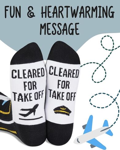 InnoBeta Pilot Gifts for Men, Cool Aviation Gifts for Aviators, Pilots, Aviation Lovers, Perfect for Father's Day Birthday & Christmas, One Size Crew Socks in Kuwait