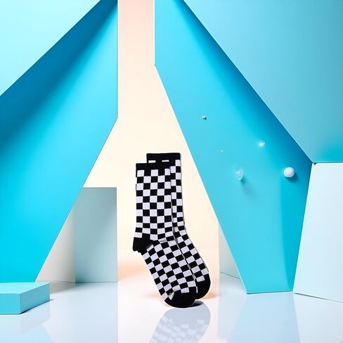 1 زوج موضة Harajuku اتجاهات الشطرنج الجوارب هندسية متقلب الجوارب الهيب هوب القطن للجنسين طباعة سكيت Soks in Kuwait