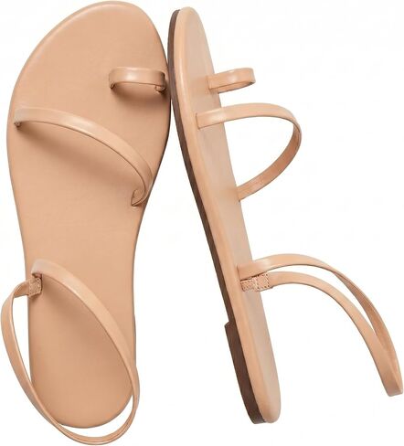 Women's Flat Sandals,Comfortable Open-Toe Summer Strappy Sandals Dressy with Soft Footbed for Beach Vacation Everyday Wear in Saudi Arabia