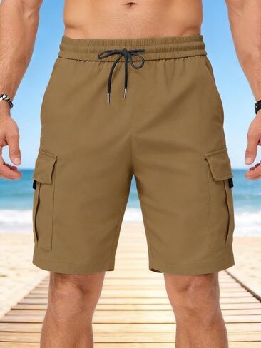 Men's Cargo Shorts, Summer Casual Trousers, Short Chino Shorts with 6 Pockets in Kuwait