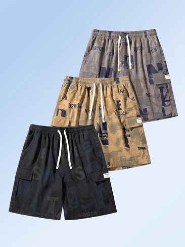 Men's Casual Cargo Shorts, Loose Fit Comfortable Outdoor Camping Travel Pants with Multiple Pockets, Machine Washable in Kuwait