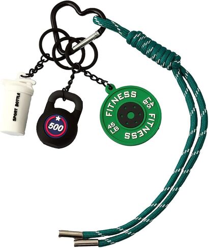 FunBoat Gym Keychain Gift Set with Rope Bag Charm - Mini Dumbbell, Kettlebell & Weight Plate Fitness Gift for Gym Lovers in Saudi Arabia