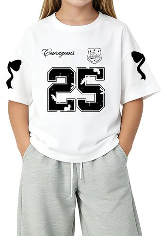 SOLY HUX Girl's Cute Number Graphic T-Shirts Y2k Preppy Shirt Kids Jersey Streetwear Summer Tops in Kuwait