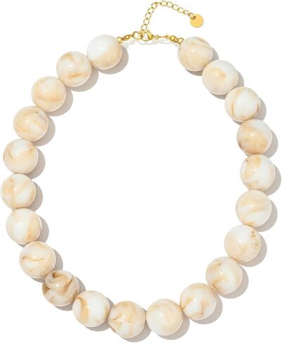 Colorful Chunky Beaded Necklaces for Women Trendy Large Bead Statement Necklace Boho Resin Bead Choker Summer Beach Jewelry Gifts Accessories in Saudi Arabia