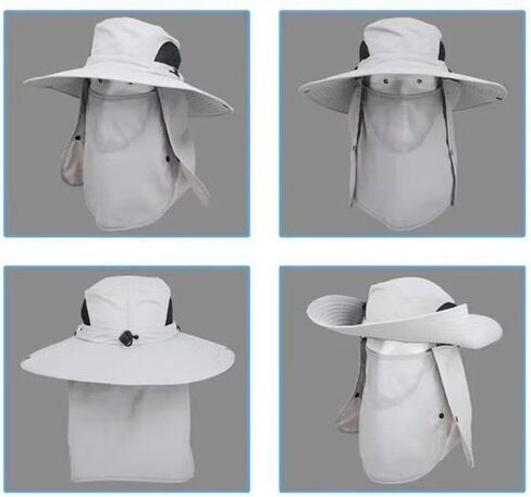 Sun Caps 1Pcs Outdoor Sun Cap Fishing Hat Wide Brim Summer Hat Women Men(Style 1 Black) in Kuwait
